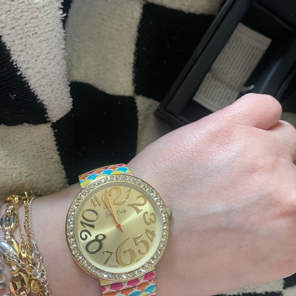 Colorful Watch with Rhinestone Bezel - Picture 7 of 8